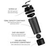 Artoid Mode 720ml Sports Fitness Workout Protein Shaker Bottle Black Grey with Twist and Lock Protein Box Storage, Dual Mixing Technology with Shaker Balls & Mixing Grids - BPA Free view 2