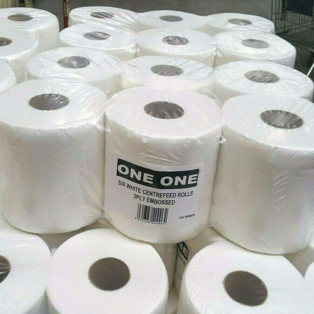 18 White Centrefeed Kitchen Roll 2 Ply Embossed Cleaning Paper Tissue by oneone (18)