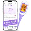 Easy@Home Smart Basal Thermometer, Large Screen and Backlit, 1/100th Degree, Period Tracker with Premom (iOS & Android) - Auto BBT Sync, Charting, Coverline, Accurate Fertility Prediction, Purple view 1