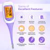 Easy@Home Smart Basal Thermometer, Large Screen and Backlit, 1/100th Degree, Period Tracker with Premom (iOS & Android) - Auto BBT Sync, Charting, Coverline, Accurate Fertility Prediction, Purple view 2