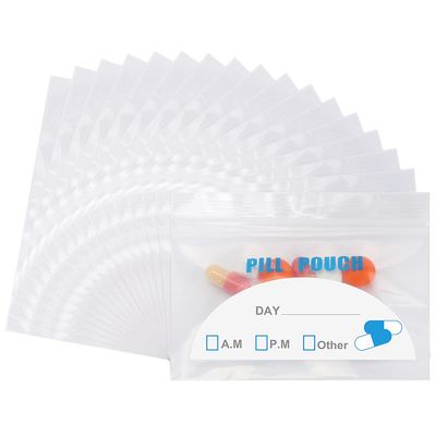 100Pack Pill Pouch Bags - (4" X 2.75") Longer and Wider Zipper Pills Bag can Put Cotton swabs and Band-aids Pill and Vitamin Storage Pouches (Blue - 6 mil)