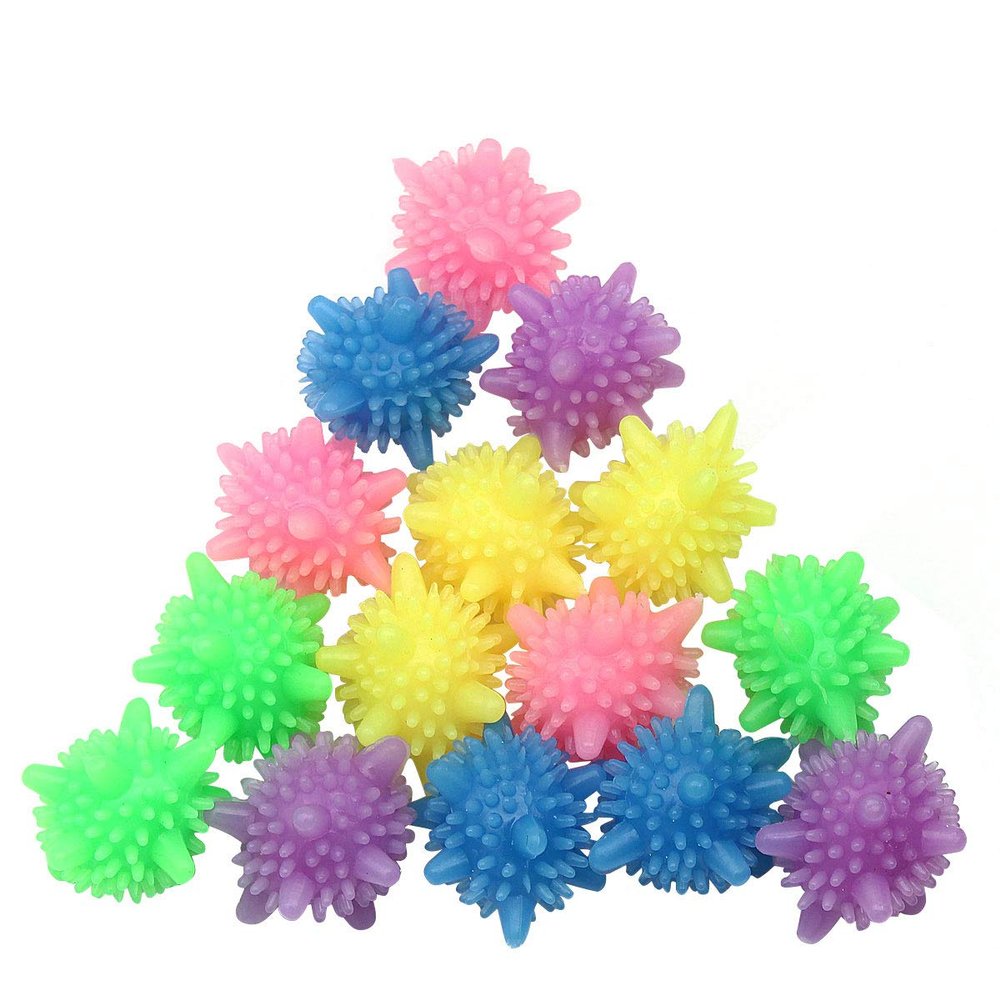 GoldPaddy Reusable Tangle-Free Eco-Friendly Laundry Scrubbing Balls, 15 Pcs, Solid Colorful PVC, 2.36 Inch (6 cm) Across, Enhance Machine Cleaning Power
