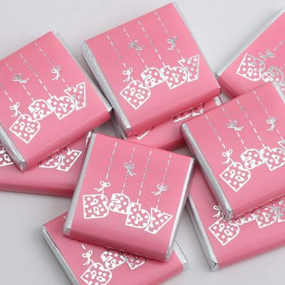 Italian Options Baby Shower Chocolate Neapolitans Pink Baby Girl (100 Chocolates)