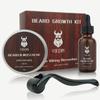 Beard Derma Roller Kit for Men, Patchy Facial Hair Growing Kit, Beard Growth Serum Oil + Beard Balm + Titanium Microneedle Roller, Let it Grow view 1