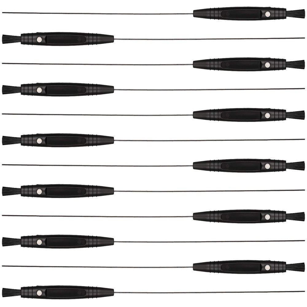 12 Packs Multifunctional Hearing Aid Cleaning Kits with Brush and Wire Cleaner for Sound Tubes, Hearing Aid Cleaning Brush with Magnet for Universal Cleaning