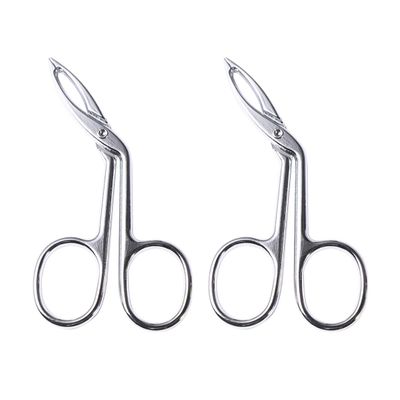 Minkissy Stainless Steel Eyebrow Clip Tweezers 2pcs Professional Oblique Tip Tweezers Hair Remover Facial Hair Trimmer Beauty Tool