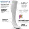 aZengear Compression Socks (20-30mmHg) Anti DVT Air Flying Knee-High Flight Travel Stockings, Swollen Legs, Varicose Veins, Running, Shin Splints Calf Pressure Support, Sports (White S/M) view 2
