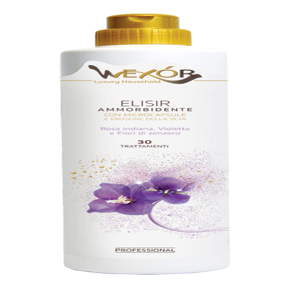 Elixir Fabric Softener with Micro Caspule and Silk Protein Perfumes Long Laundry Hyper Concentrate for All Fabrics and Garments 30 Treatments 750 ML (INDIAN ROSE, VIOLETTA AND GINGER FLOWERS)