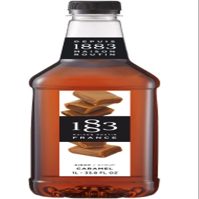 1883 Maison Routin Premium Caramel Syrup for Coffee, Hot Chocolate & Milkshakes - Vegan-Friendly, Allergen-Free, No Preservatives - 1L PET Bottle