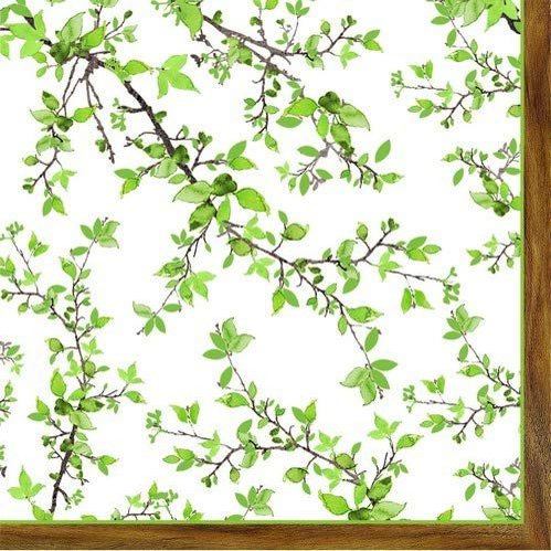 20 Napkins Natural Branches with Leaves for Table Decoration for Spring and Summer 33 x 33 cm