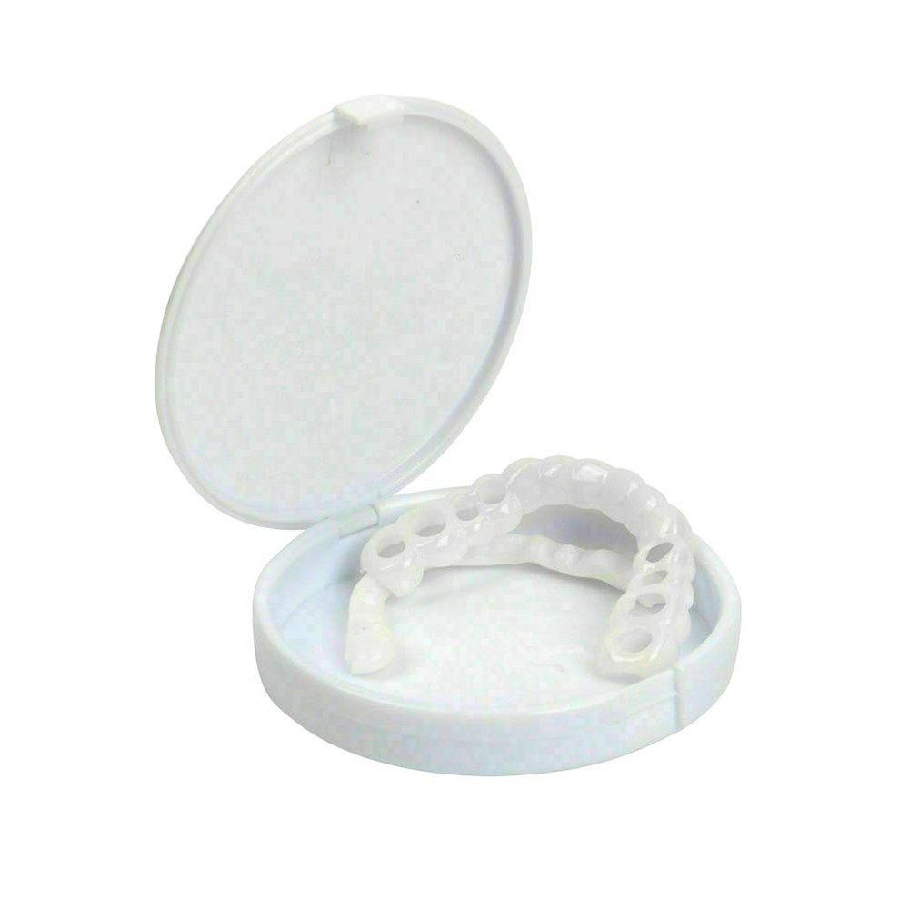 Nerplro Artificial Denture, Top and Bottom Temporary Smile Cosmetic Teeth Comfort Fit Denture Teeth Cosmetic