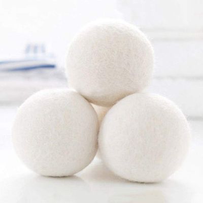 White Felt Ball Wool Beads for DIY Toys Making Craft Felt Poms Wool Roving Reduce The electrostatic of Clothing Dry Ball,White