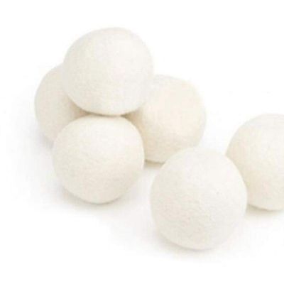 6-Pack 100% Wool Dryer Ball 6-8cm Absorbs Moisture Dry Clothes Zero Pollution No Allergy Less Wrinkles Laundry Dryer Felt Balls,6cm