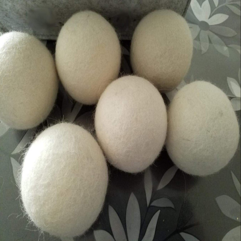 6-Pack 100% Wool Dryer Ball Absorbs Moisture Dry Clothes Zero Pollution No Allergy Less Wrinkles Laundry Dryer Felt Balls,6cm