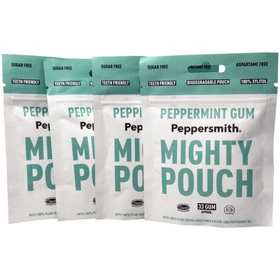 3 x Peppersmith English Peppermint Xylitol Gum 50g Mighty Box