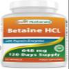 Best Naturals Betaine HCl 648 mg with Pepsin 120 Capsules view 1