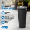 Ice Shaker 26 Oz Tumbler, Insulated Water Bottle with Straw, Stainless Steel Bottle, As Seen on Shark Tank, Water Bottle with Straw, Black view 4