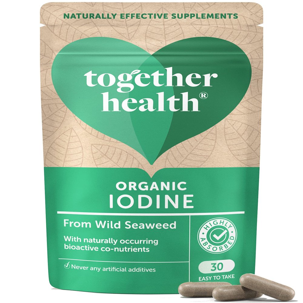 Organic Seaweed Iodine Supplement  Together Health  from Organic Seaweed  Natural Source of Iodine  Vegan Friendly  Made in The UK  Pack of 2-60 Vegecaps