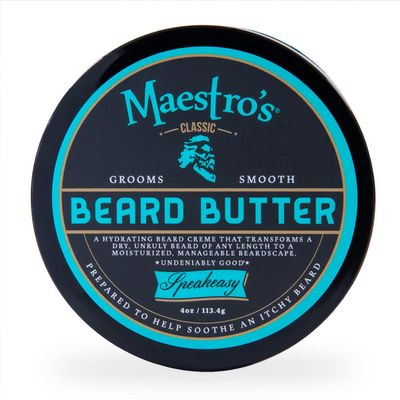 Maestros Classic BEARD BUTTER | Anti-Itch, Extra Soothing, Hydrating Beard Creme For All Beard Types & Lengths- Speakeasy Blend, 4 Ounce