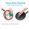 24PCS Scouring Pad - Premium Heavy Duty Scrub Pads with AntiGrease Technology, Reusable Household Green Dish Scrubber, Multipurpose Scour pad - for Kitchen Scrubber & Metal Grills, 3.9 x 5.9 x 0.36IN view 4