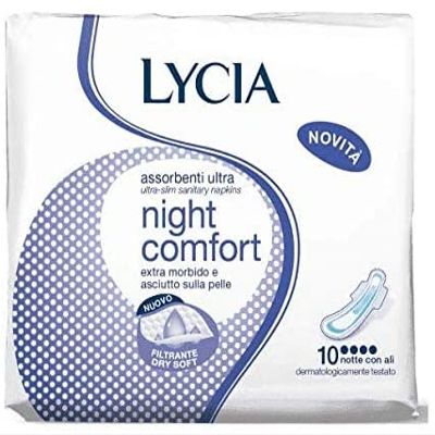 12 Pcs Lycia Ultra Night Comfort with Wings 10 pcs [120 Absorbent]
