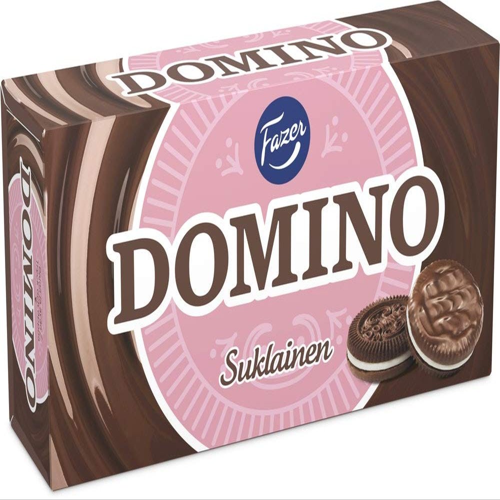 Fazer Domino Chocolate Covered Biscuits 1 Box of 354g