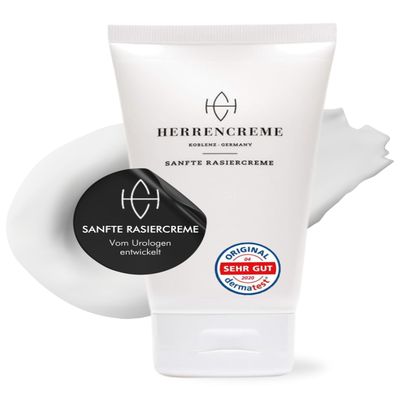 HERRENCREME Shaving Cream for Men 150 ml | Gentle Shave & Intimate Care | For Face, Body & Intimate Area | Developed by Urologists | Vegan & Dermatologically Tested