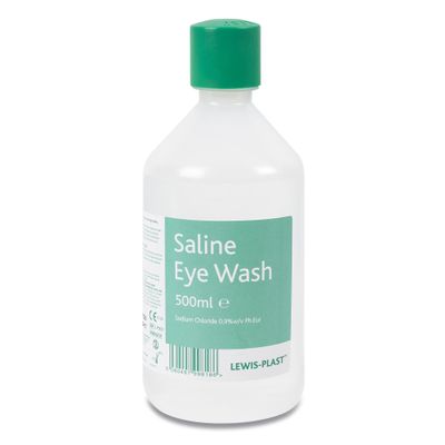 Lewis-Plast Saline Eye Wash Solution, 500ml Bottle for Safe and Effective Eye Care