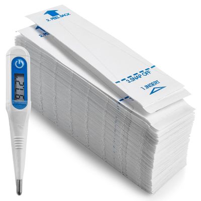 Thermometer Probe Covers - Pack of 100 - Universal and Disposable Probe Cover Box for Digital Thermometer for Accurate Sanitary Oral, Rectal and Underarm Digital and Glass Thermometers Reading
