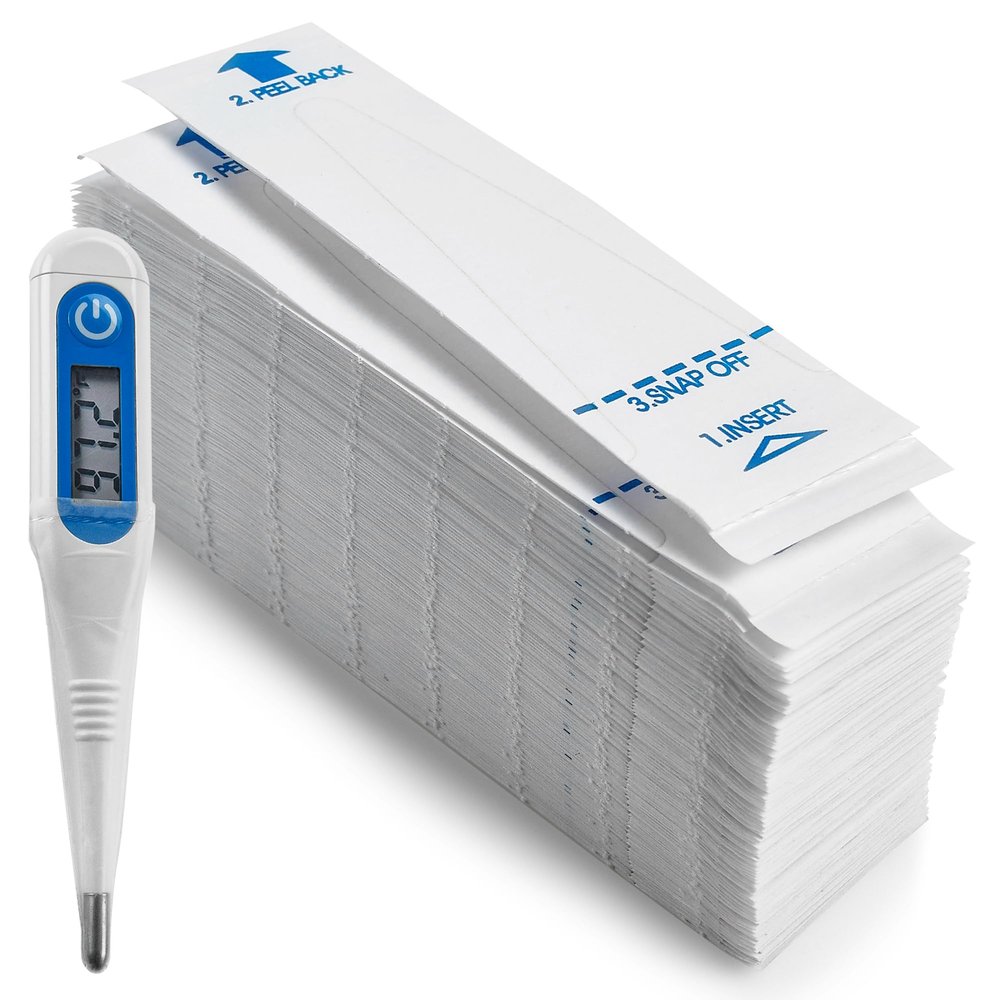 Thermometer Probe Covers - Pack of 100 - Universal and Disposable Probe Cover Box for Digital Thermometer for Accurate Sanitary Oral, Rectal and Underarm Digital and Glass Thermometers Reading