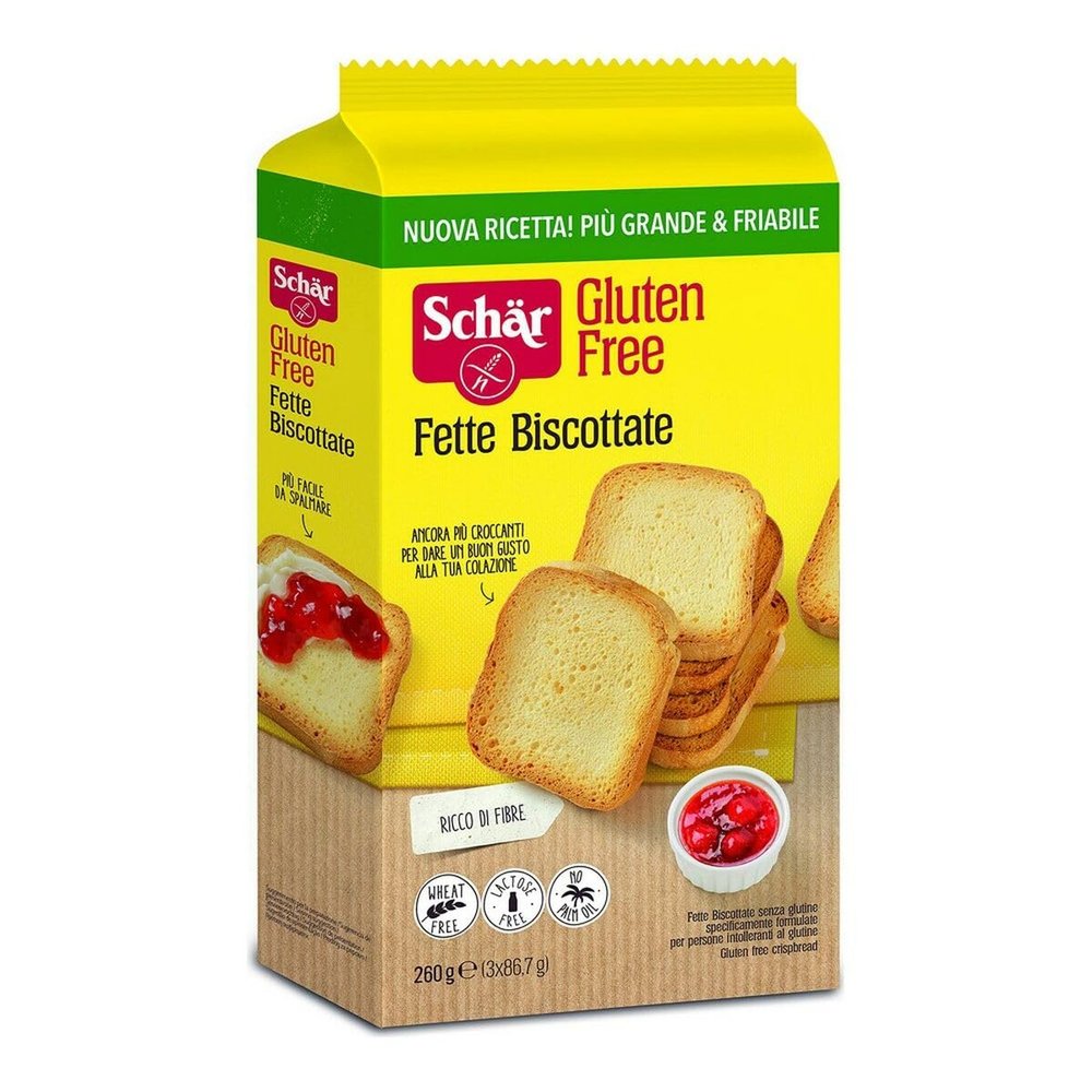 3x Schar Fette Biscottate Senza Glutine Rusks Baked Bread 260g Gluten Free