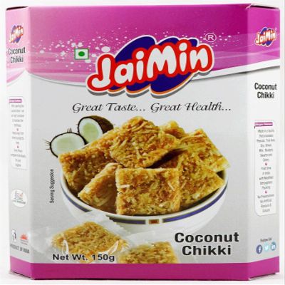 Jaimin Coconut Chikki (Coconut Brittle) - 150g - (Pack of 4)