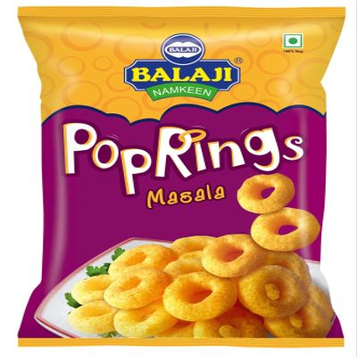 Balaji Pop Rings - Masala - (Corn Puff Ring Masala Flavour) - 65g - (Pack of 3)