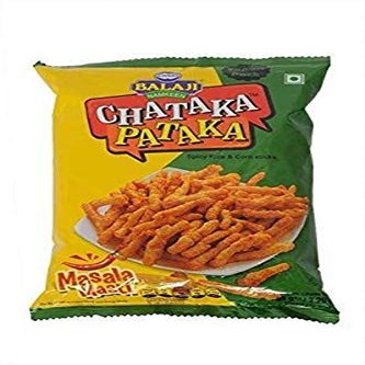 Balaji Chataka Pataka - Masala Masti - (Spicy Rice and Corn Sticks) - 65g - (Pack of 4)
