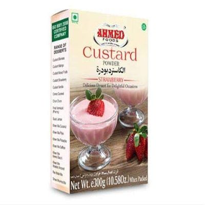Ahmed Foods Custard Powder (Strawberry Flavour) - 300g - (Pack of 4)