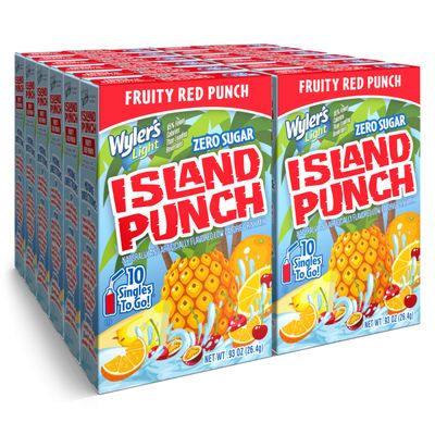 Wyler's Light Island Punch, Fruity Red Punch, 10 CT Pack of 12