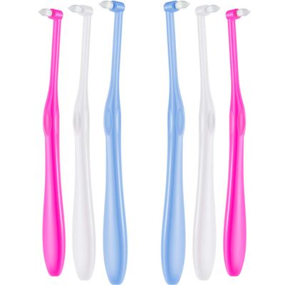 6 Pieces Tuft Toothbrush Tufted Brush End-Tuft Tapered Trim Toothbrush Soft Single Compact Interdental Interspace Brush for Detail Cleaning
