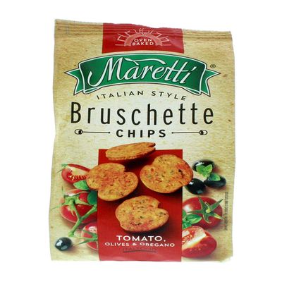 Maretti Bruschette Chips 70g - Box of 7 (Tomato, Olives & Oregano)
