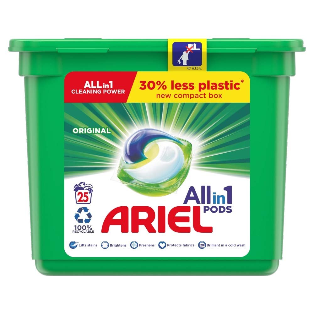Ariel Original Allin1 Washing Liquid Capsules Detergent, 25 Pods