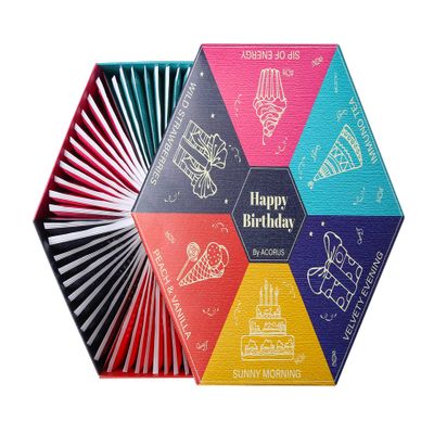 ACORUS | Birthday Gift Tea Set | Natural Fruit and Herbal Tea Gift Set of 6 Flavoured Teas in the Beautiful Tea Box | Thoughtful Birthday Present | Selection Box | 60 Bags | Herbal and Fruit