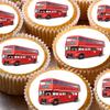 24 edible London Bus party decorations Style Cupcake Cake Toppers Wafer Rice Paper precut view 4