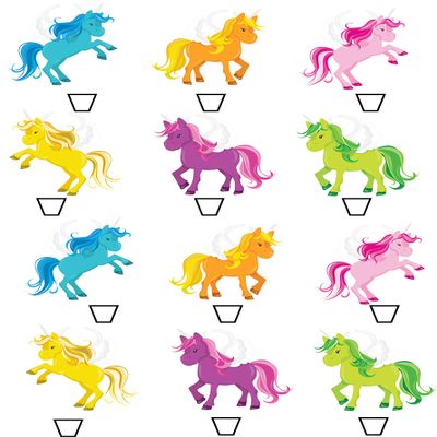 12 edible Unicorn Unicorns kids childrens birthday party style Standing Cupcake Cake Toppers Wafer Rice Card