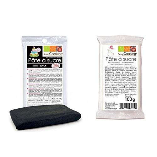 Black Sugar Paste 100 g & White Sugar Paste 100 g