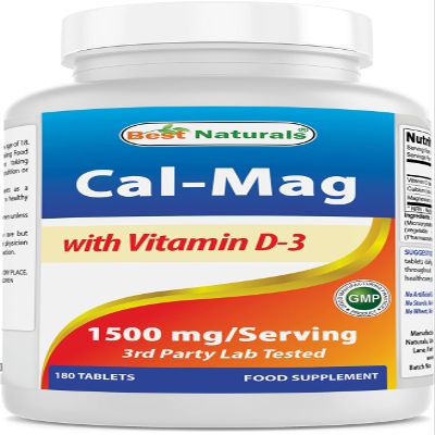 Best Naturals Calcium Magnesium with Vitamin D3 1500mg Serving 180 Tablets