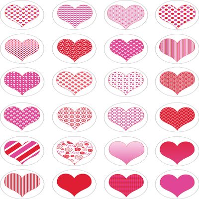 24 edible Valentines Day Wedding Hearts Heart Red party decorations style Iced Icing Fondant CupCake Fairy Cake Toppers