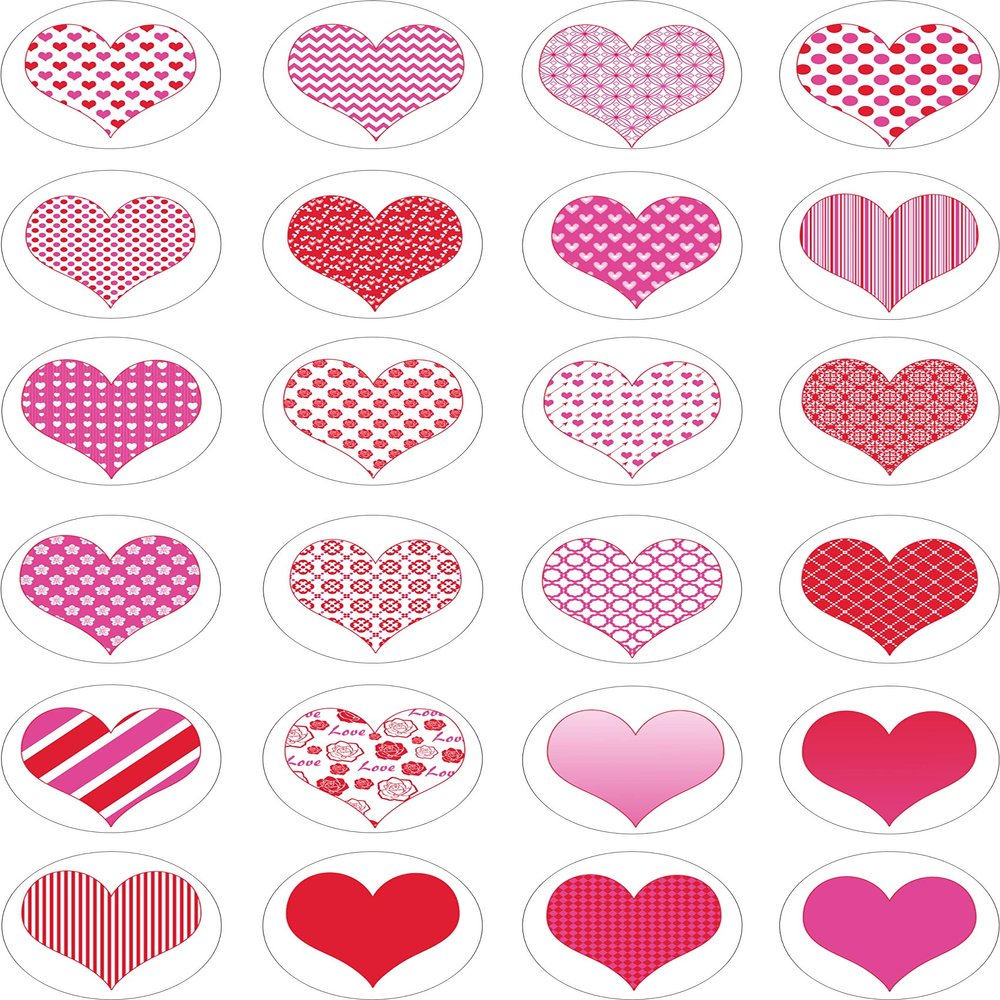 24 edible Valentines Day Wedding Hearts Heart Red party decorations style Iced Icing Fondant CupCake Fairy Cake Toppers