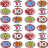 24 10th Birthday Cupcake Cake Toppers Wafer Rice Card precut view 1