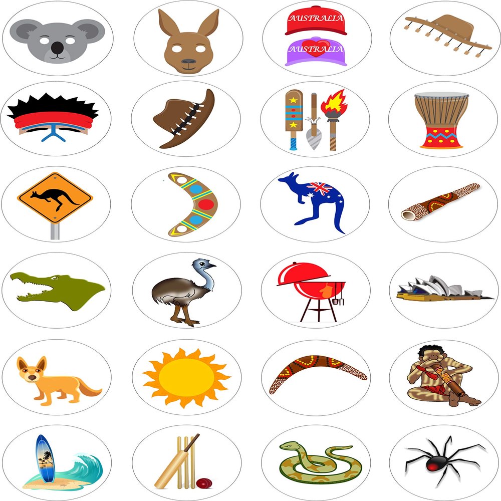 24 Australia Iced Icing CupCake Fairy Cake Toppers