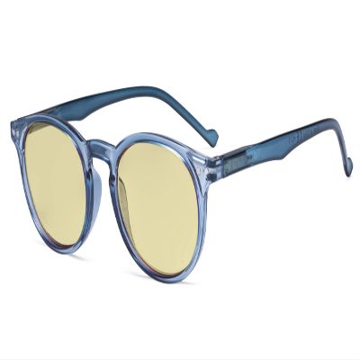 Eyekepper Blue Light Blocking Glasses Women - Anti Digital Glare UV Ray Oval Round Computer Reading Glasses with Yellow Filter Lens - Blue +0.50