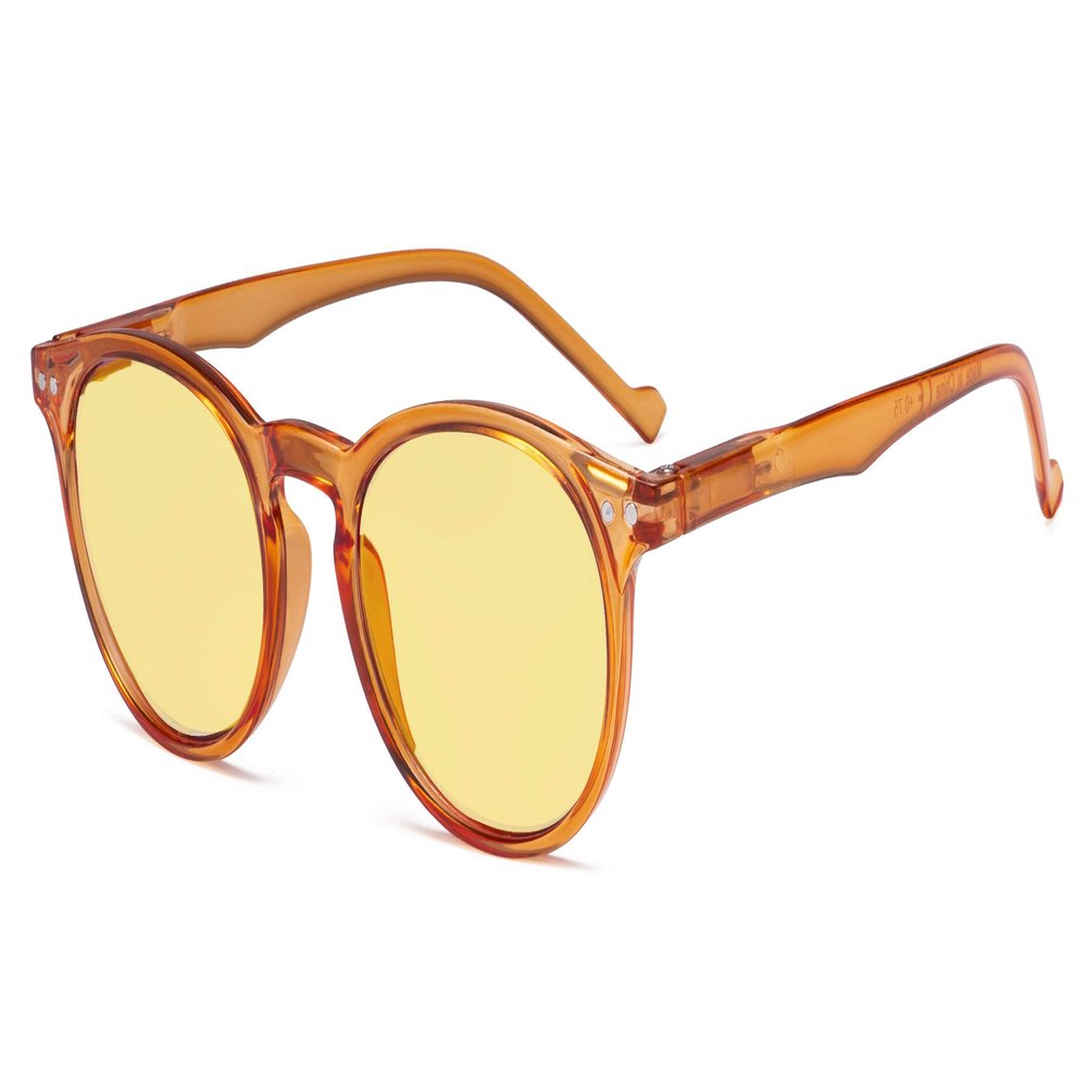 Eyekepper Blue Light Blocking Glasses Women - Anti Digital Glare UV Ray Oval Round Computer Reading Glasses with Yellow Filter Lens - Orange +0.75